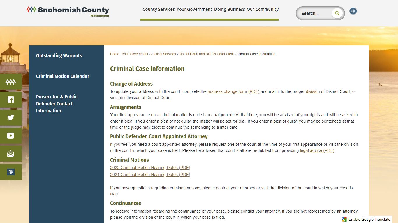 Criminal Case Information | Snohomish County, WA - Official Website